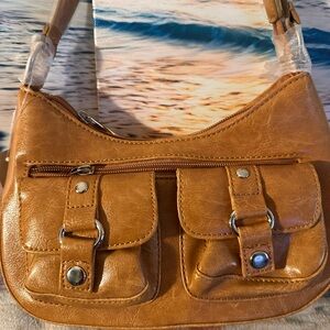 Ampere Creations Stylish Tan Leather Handbag